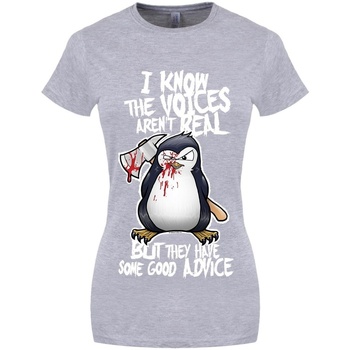 Textiel Dames T-shirts met lange mouwen Psycho Penguin  Grijs