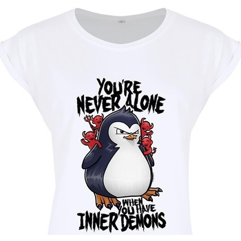 Textiel Dames T-shirts met lange mouwen Psycho Penguin  Wit