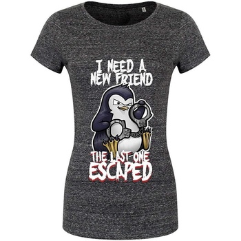Textiel Dames T-shirts met lange mouwen Psycho Penguin  Grijs