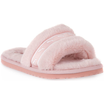 Schoenen Dames Leren slippers Puma 02 FLUFF REMIX Wit