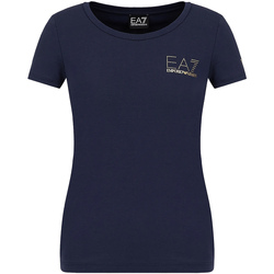 Textiel Dames T-shirts korte mouwen Ea7 Emporio Armani 8NTT65 TJDQZ Blauw