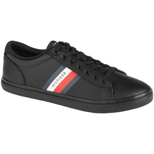 Schoenen Heren Lage sneakers Tommy Hilfiger Essential Leather Vulc Stripes Zwart
