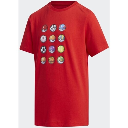 Textiel Jongens T-shirts korte mouwen adidas Originals CAMISETA POKEMON NIO  FM0668 Rood