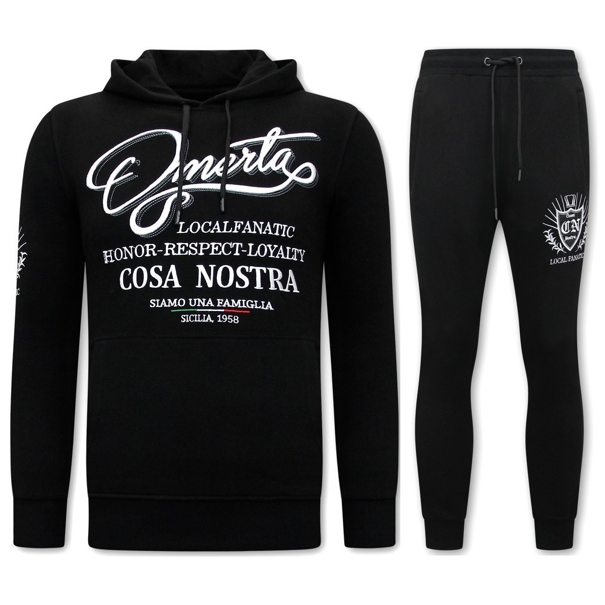 Textiel Heren Trainingspakken Lf Joggingspak Omerta, Cosa Nostra Zwart