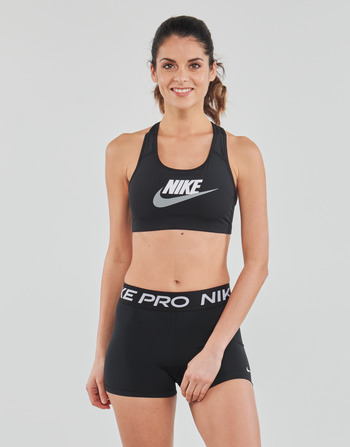 Textiel Dames Sport BH's Nike Swoosh Medium-Support Non-Padded Graphic Sports Bra Zwart / Wit / Grijs