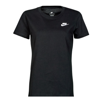 Textiel Dames T-shirts korte mouwen Nike Club T-Shirt Zwart / Wit