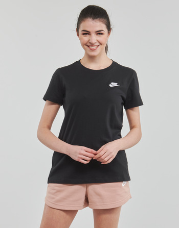 Textiel Dames T-shirts korte mouwen Nike Club T-Shirt Zwart / Wit