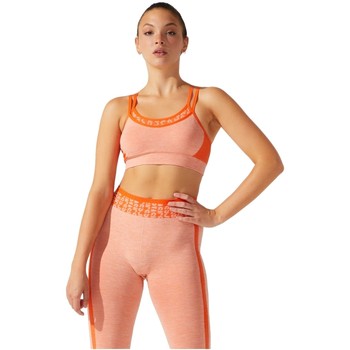 Textiel Dames Sport BH's Asics Cropped Logo Seamless Bra Oranje