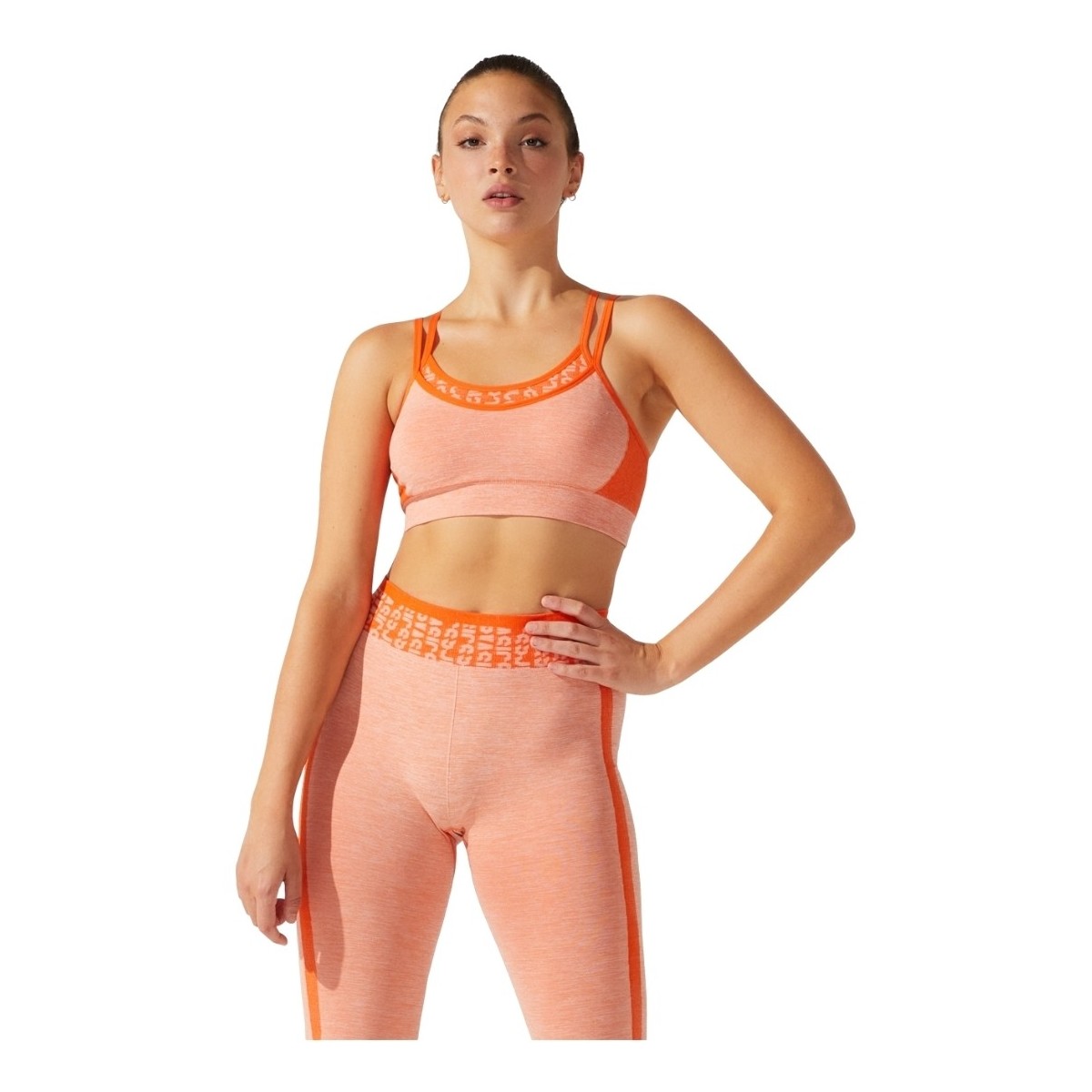 Textiel Dames Sport BH's Asics Cropped Logo Seamless Bra Oranje