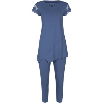 Textiel Dames Pyjama's / nachthemden Lisca Pyjama legging tuniek korte mouwen Juliette Blauw