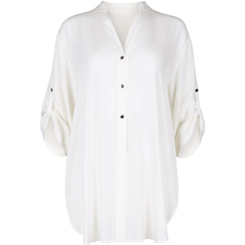 Textiel Dames Pareo Lisca Zomers shirt tuniek met driekwart mouwen Panama Wit