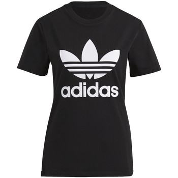 Textiel Dames T-shirts korte mouwen adidas Originals adidas Adicolor Classics Trefoil Tee Zwart