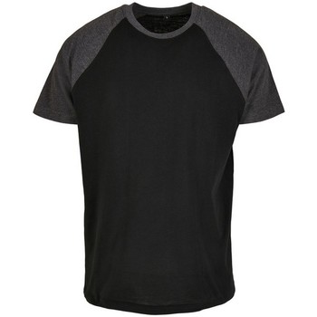 Textiel Heren T-shirts met lange mouwen Build Your Brand BY007 Zwart