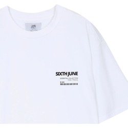 Textiel Heren T-shirts korte mouwen Sixth June T-shirt  Barcode blanc
