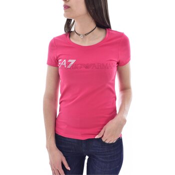Textiel Dames T-shirts & Polo’s Emporio Armani EA7 6KTT58 TJ2HZ Roze