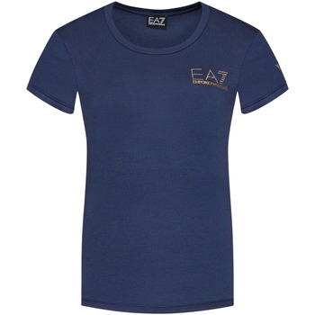 Textiel Dames T-shirts korte mouwen Ea7 Emporio Armani T-shirt femme Blauw