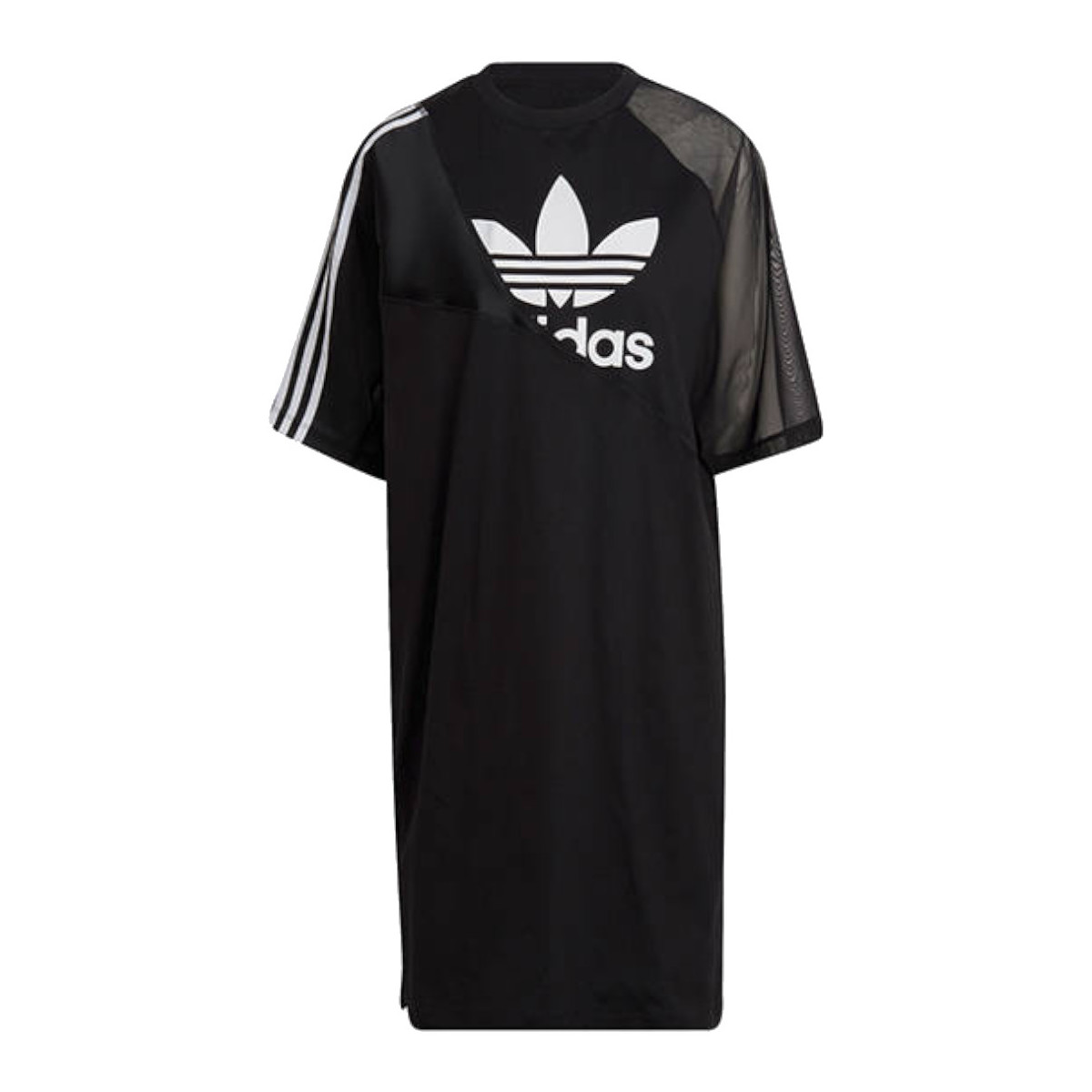 Textiel Dames T-shirts korte mouwen adidas Originals adidas Adicolor Split Trefoil Tee Dress Zwart