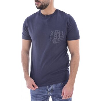 Textiel Heren T-shirts korte mouwen Guess M2RI08 K6XN1 Blauw