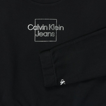 Calvin Klein Jeans METALLIC BOX LOGO SWEATSHIRT Zwart