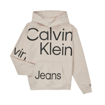 Textiel Jongens Sweaters / Sweatshirts Calvin Klein Jeans BOLD INSTITUTIONAL LOGO HOODIE Wit