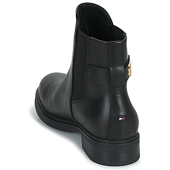 Tommy Hilfiger Coin Leather Flat Boot Zwart