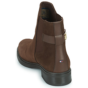 Tommy Hilfiger Coin Suede Flat Boot Bruin