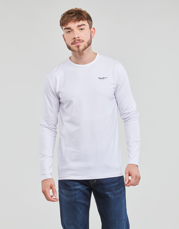 Textiel Heren T-shirts met lange mouwen Pepe jeans ORIGINAL BASIC 2 LONG Wit