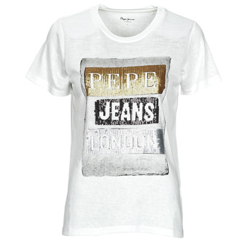 Textiel Dames T-shirts korte mouwen Pepe jeans TYLER Wit