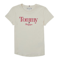 Textiel Meisjes T-shirts korte mouwen Tommy Hilfiger KG0KG06821-YBH Wit