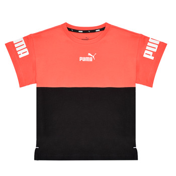 Textiel Meisjes T-shirts korte mouwen Puma PUMA POWER COLORBLOCK TEE Zwart / Oranje