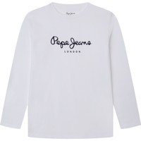 Textiel Jongens T-shirts met lange mouwen Pepe jeans NEW HERMAN Wit