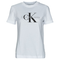 Textiel Dames T-shirts korte mouwen Calvin Klein Jeans CORE MONOGRAM REGULAR TEE Wit