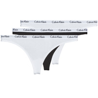 Ondergoed Dames Strings Calvin Klein Jeans CAROUSEL THONG X 3 Zwart / Wit / Zwart