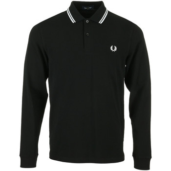 Textiel Heren T-shirts & Polo’s Fred Perry Twin Tipped Shirt Long Sleeves Zwart