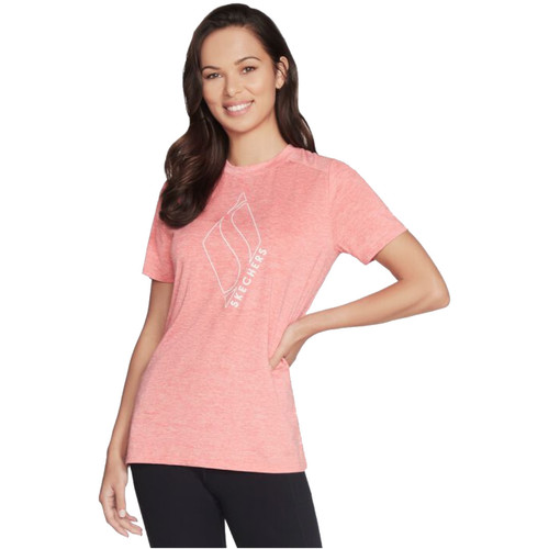 Textiel Dames T-shirts korte mouwen Skechers Diamond Blissful Tee Roze