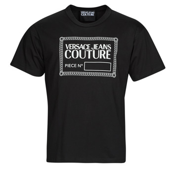 Textiel Heren T-shirts korte mouwen Versace Jeans Couture  Zwart / Wit