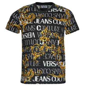 Textiel Heren T-shirts korte mouwen Versace Jeans Couture  Zwart / Wit / Geel