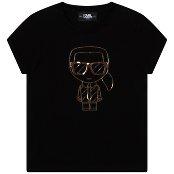 Textiel Meisjes T-shirts korte mouwen Karl Lagerfeld Z15386-09B Zwart