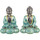 Wonen Beeldjes  Signes Grimalt Boeddha-Vezel Mediteert 2 Eenheden Blauw
