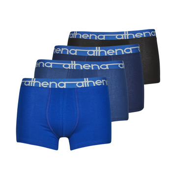 Ondergoed Heren Boxershorts Athena EASY JEAN X4 Zwart / Blauw