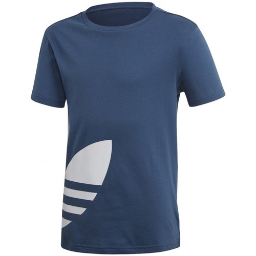 Textiel Jongens T-shirts korte mouwen adidas Originals Big Trefoil Tee Blauw