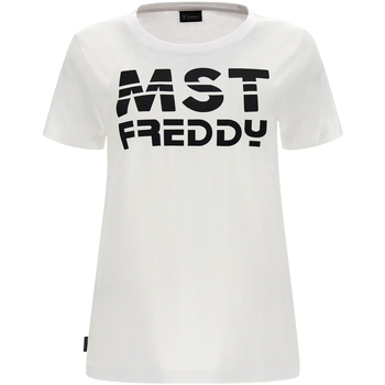 Textiel Dames T-shirts korte mouwen Freddy S2WMAT1 Wit
