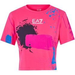 Textiel Dames T-shirts korte mouwen Ea7 Emporio Armani 3LTT24 TJDZZ Roze