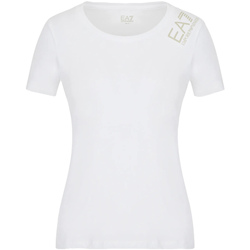 Textiel Dames T-shirts korte mouwen Ea7 Emporio Armani 3LTT06 TJCRZ Wit