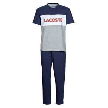 Textiel Heren Pyjama's / nachthemden Lacoste 4H9925 Marine / Grijs / Wit