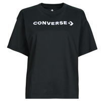 Textiel Dames T-shirts korte mouwen Converse WORDMARK RELAXED TEE Zwart
