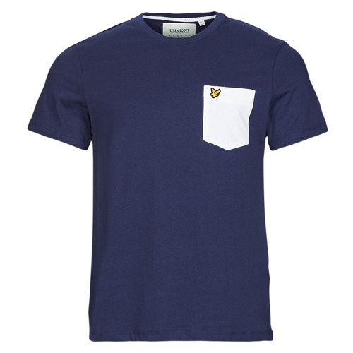 Textiel Heren T-shirts korte mouwen Lyle & Scott TS831VOG Wit / Marine