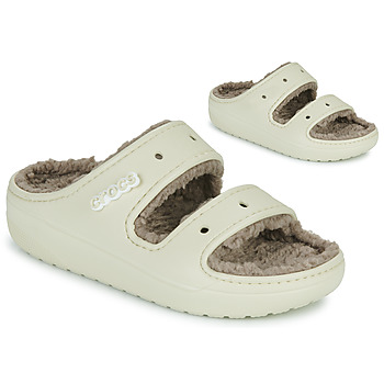 Schoenen Dames Leren slippers Crocs CLASSIC COZZZY SANDAL Beige