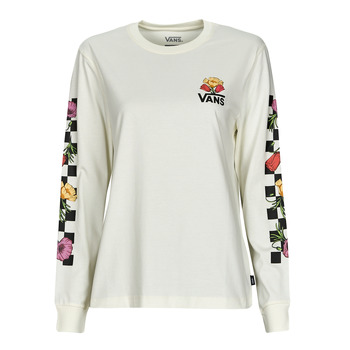 Textiel Dames T-shirts met lange mouwen Vans POPPY CHECK LS BFF Marshmallow