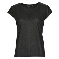 Textiel Dames T-shirts korte mouwen Only ONLSILVERY S/S V NECK LUREX TOP JRS Zwart
